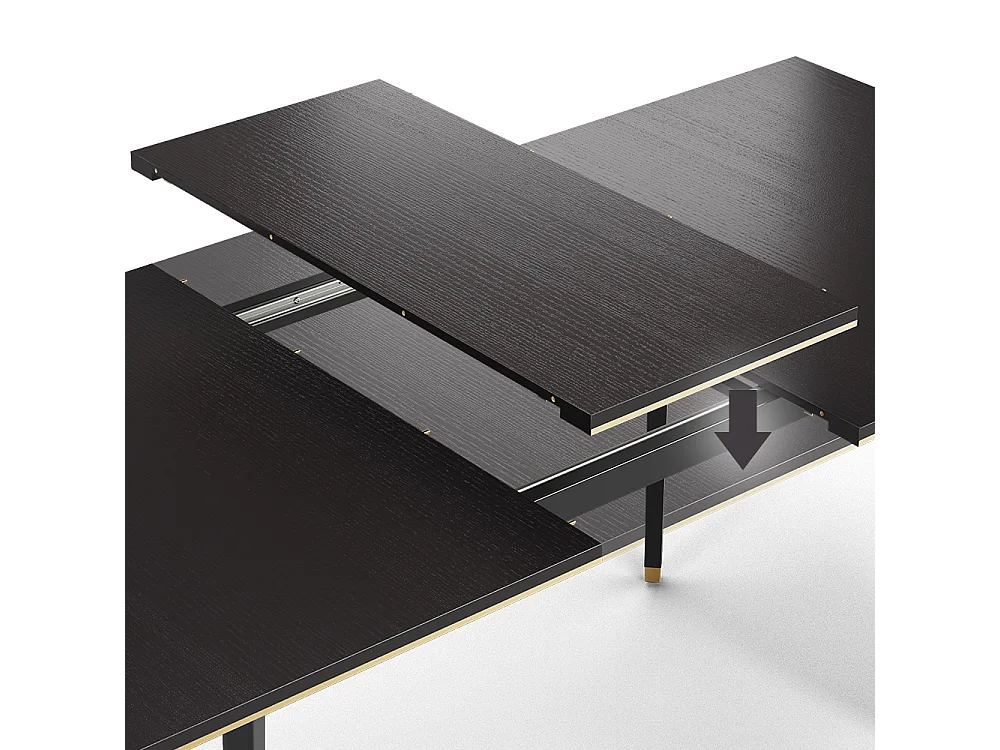 Table de salle à manger noir 200x90x77 goldamo