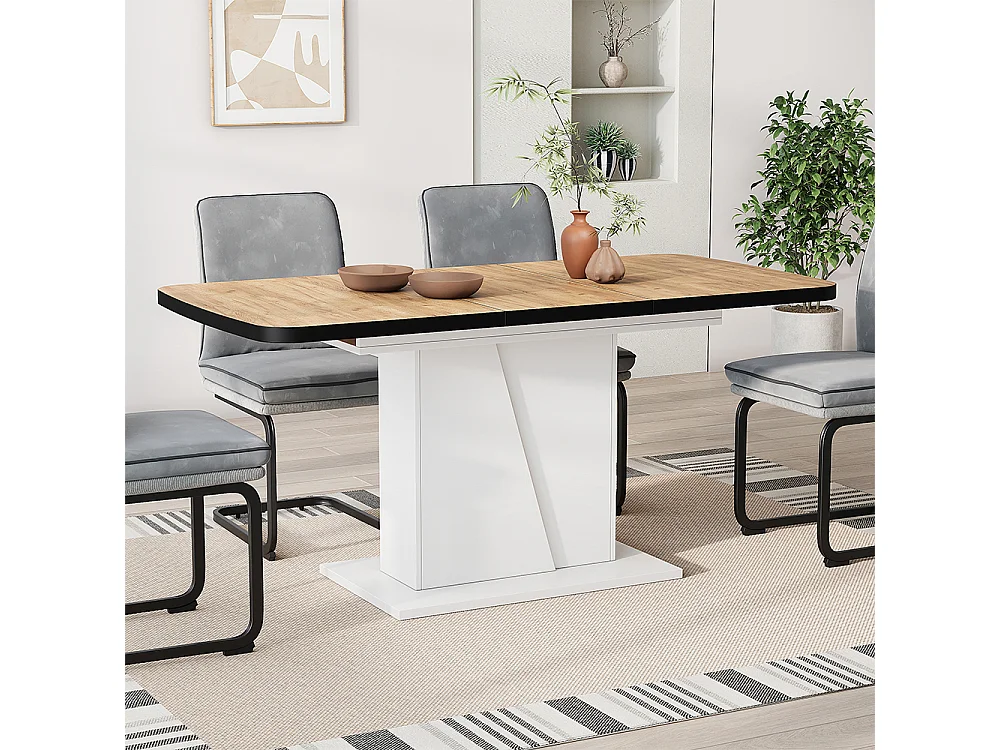 Table de salle à manger chêne doré/blanc 120x80x77.3 fenaro