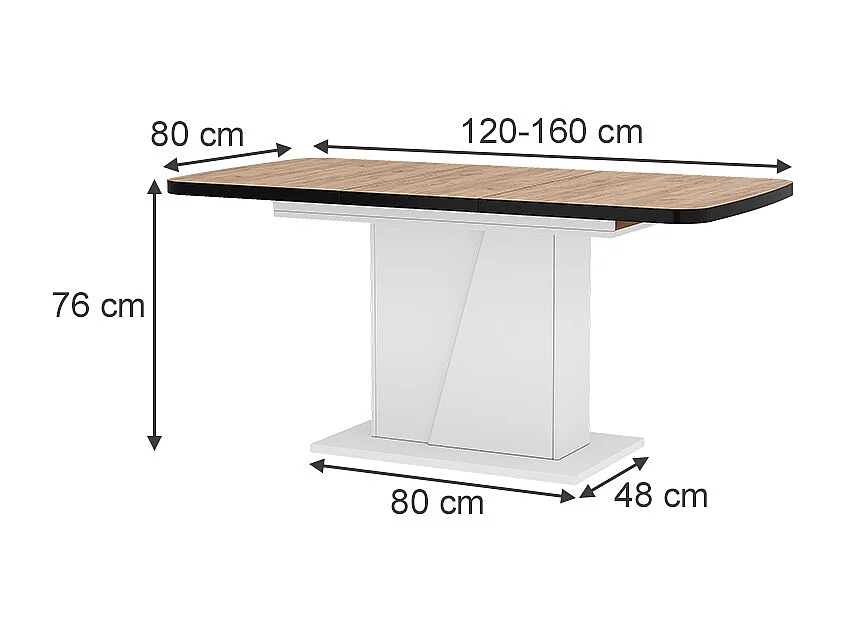 Table de salle à manger chêne doré/blanc 120x80x77.3 fenaro