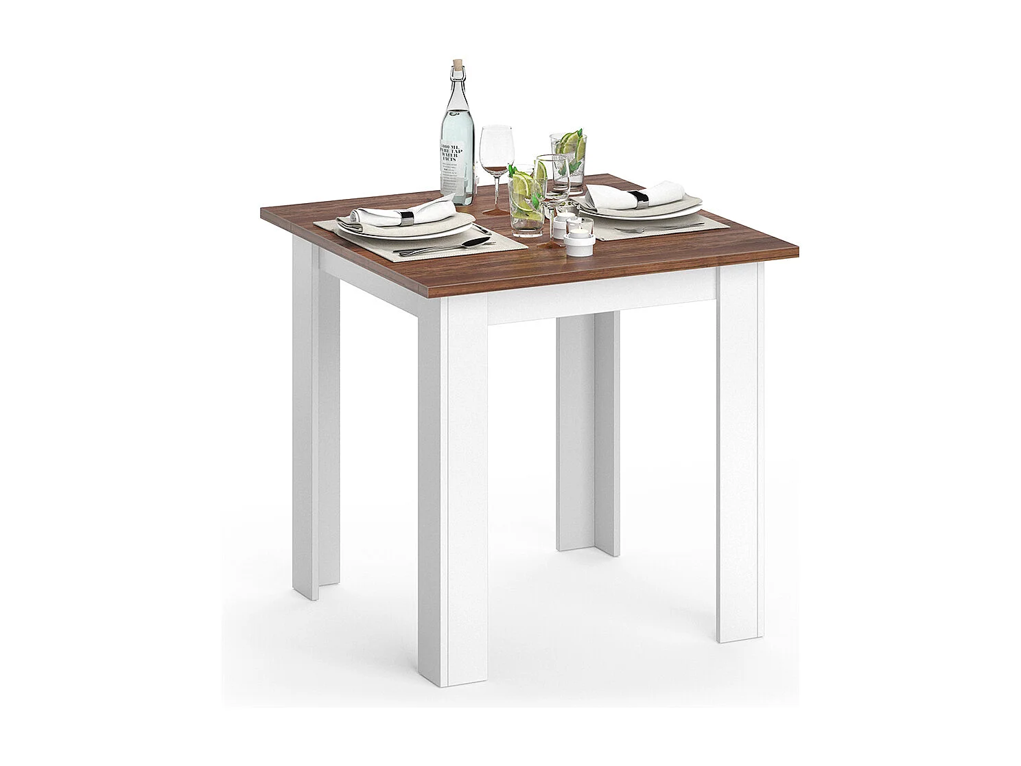 Table de salle à manger noyer 80x80x76.6 karlos