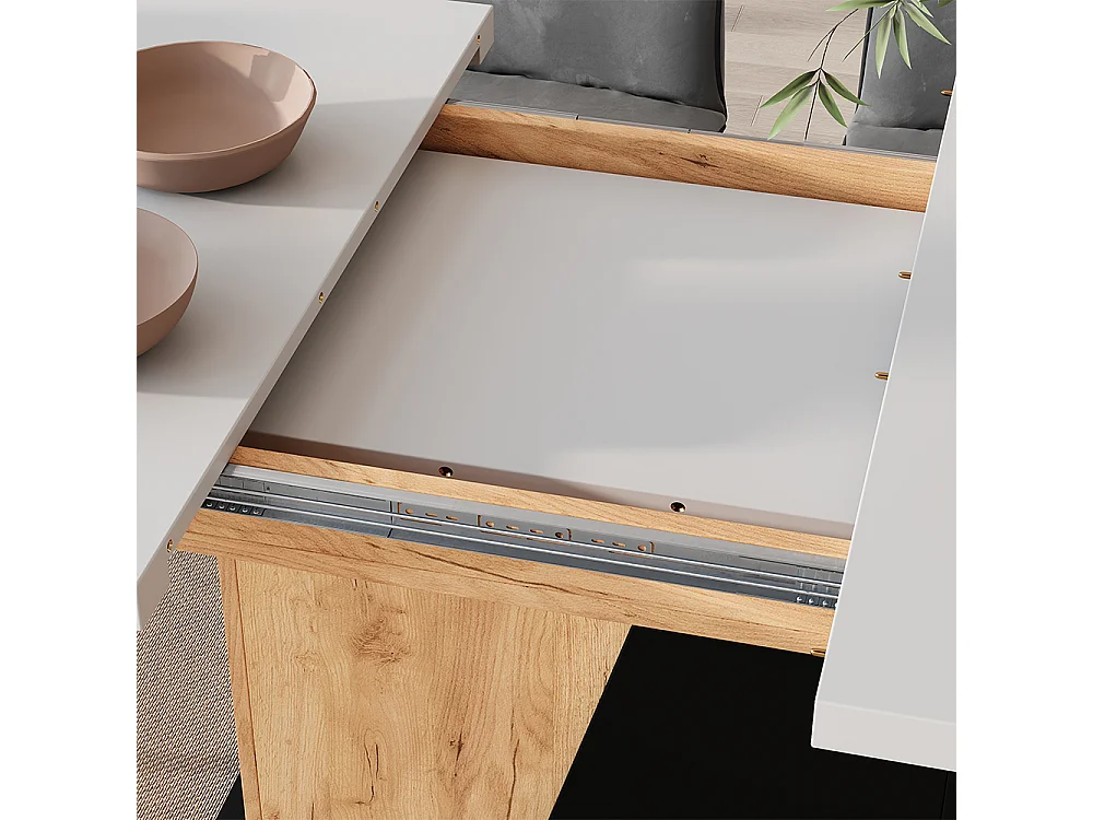 Table de salle à manger chêne blanc/force de lor 120x80x77.3 fenaro