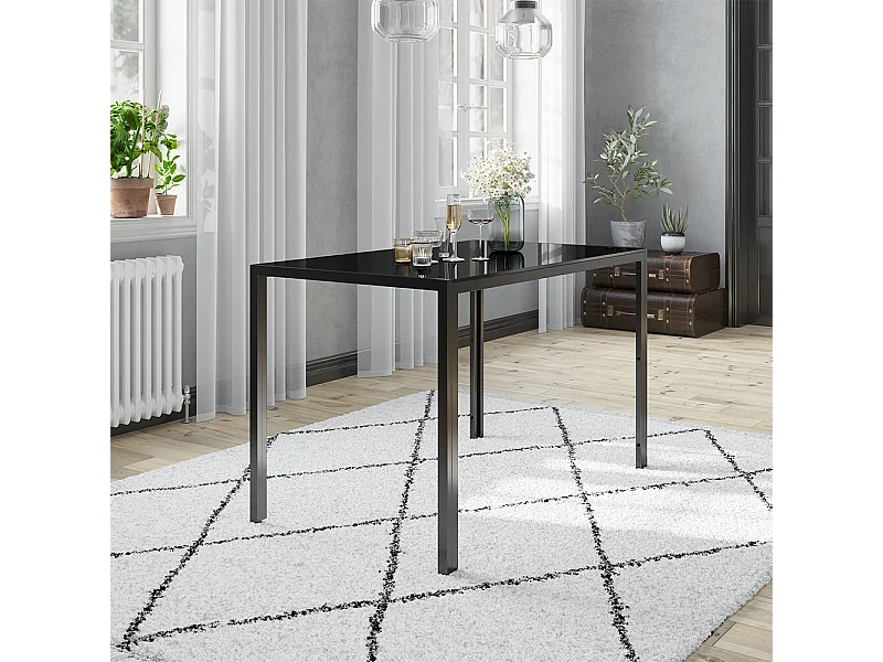 Table à manger noir 120x70x75 grand