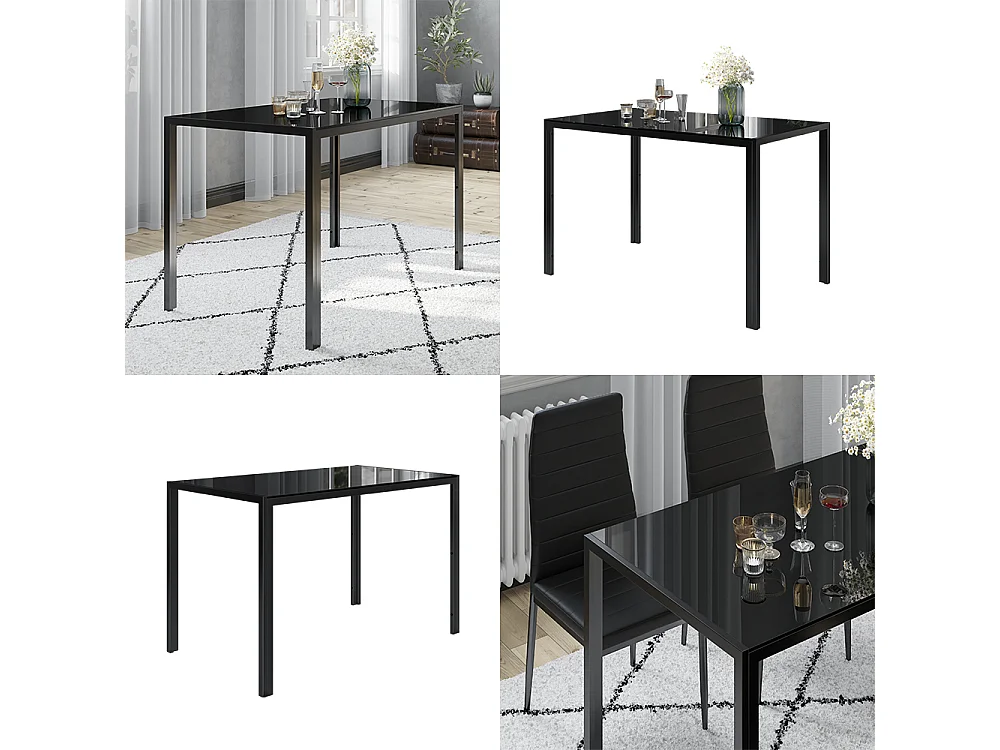 Table à manger noir 120x70x75 grand