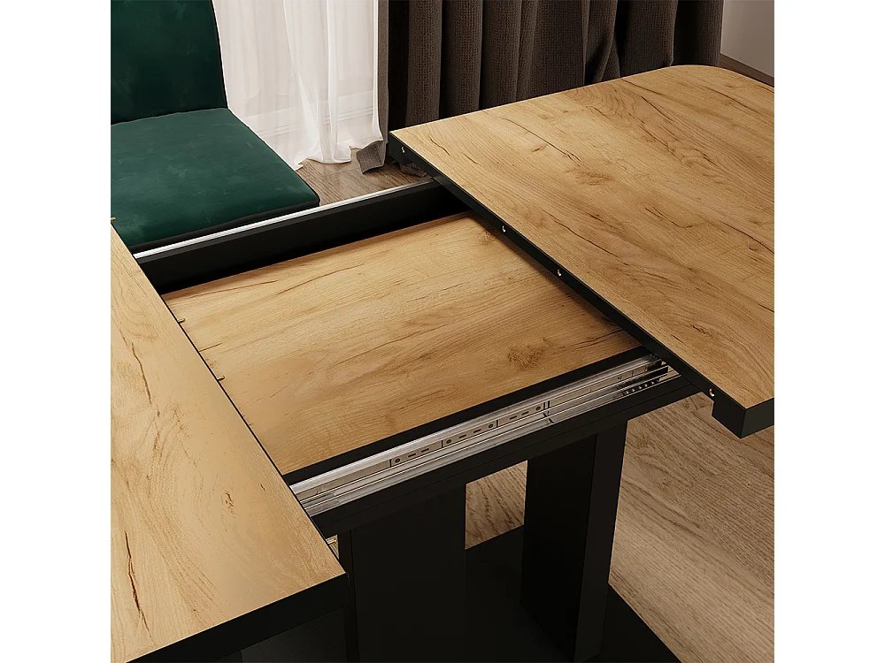 Table de salle à manger chêne doré/noir 120x80x77.3 fenaro