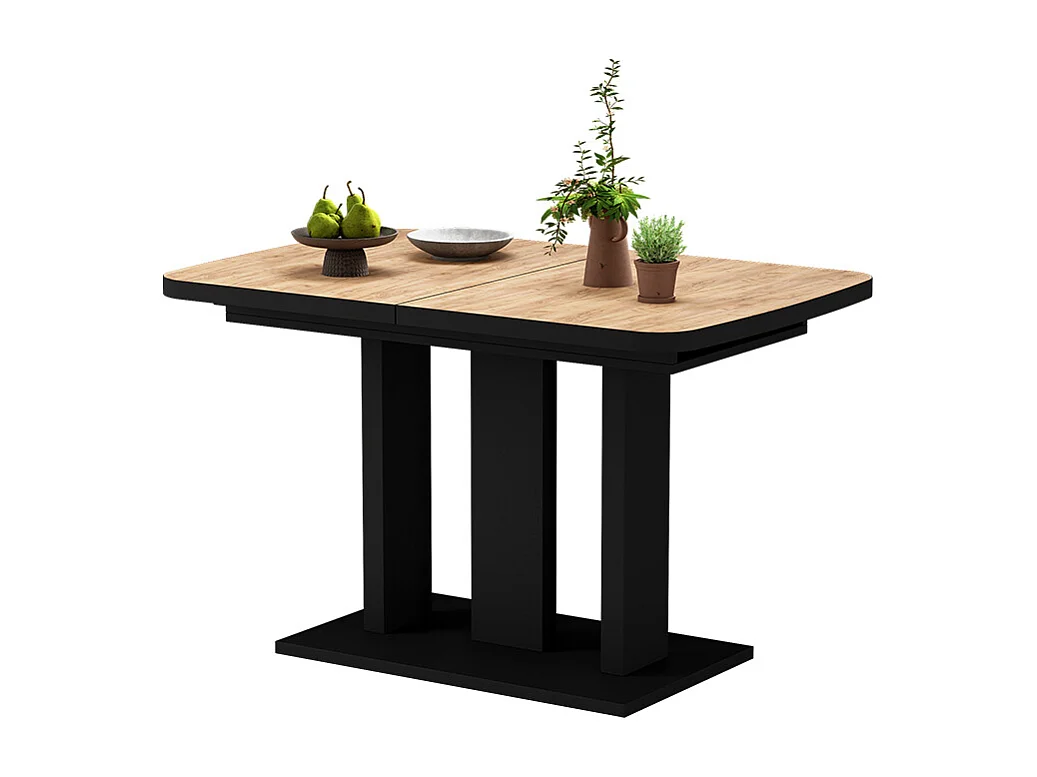 Table de salle à manger chêne doré/noir 120x80x77.3 fenaro