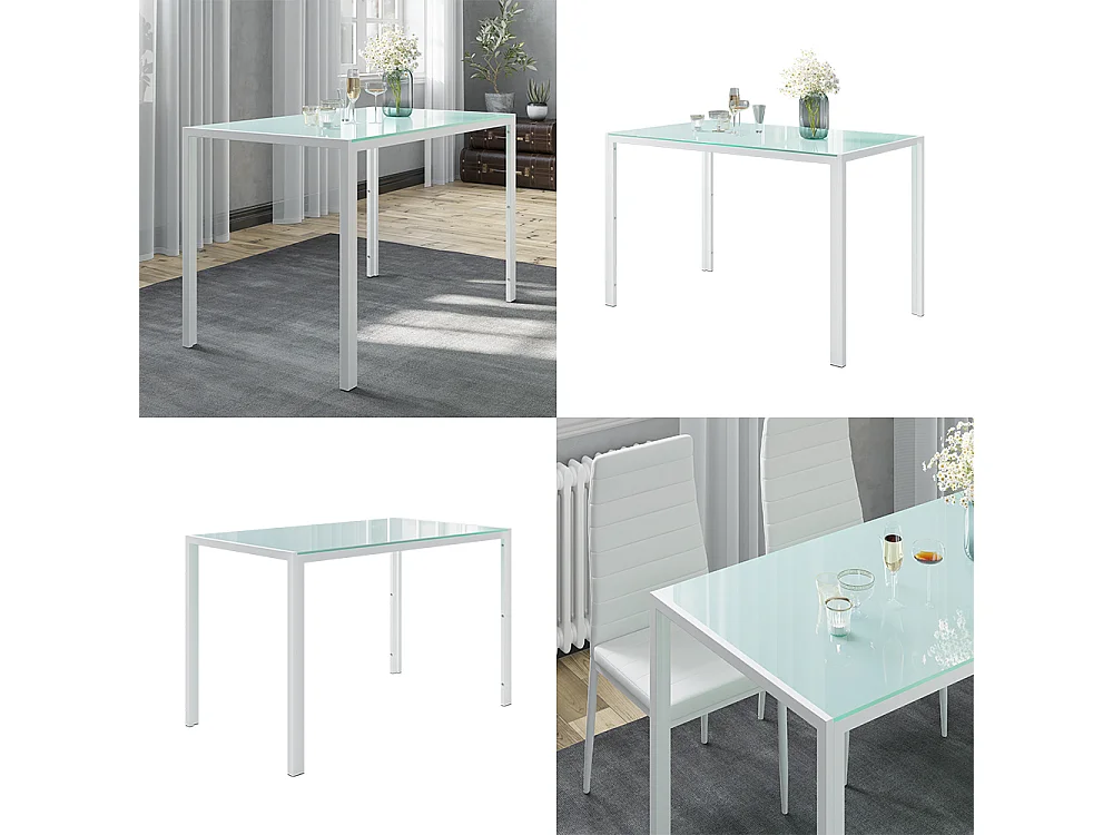 Table de salle à manger blanc 120x70x75 grand