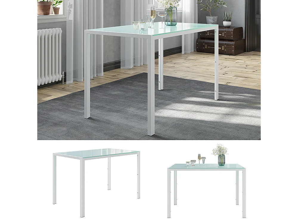 Table de salle à manger blanc 120x70x75 grand