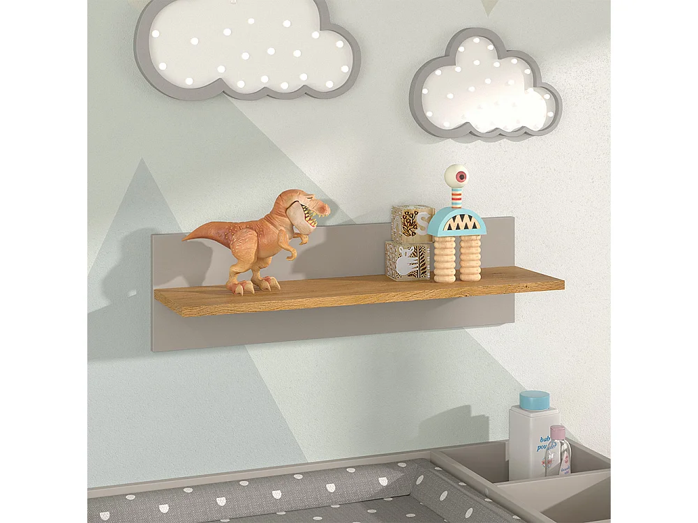 Étagère murale chêne cachemire 70x18.4x20 malia