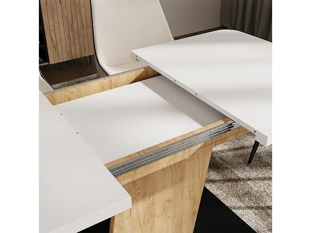 Table de salle à manger chêne blanc/force de lor 120x80x77.3 fenaro