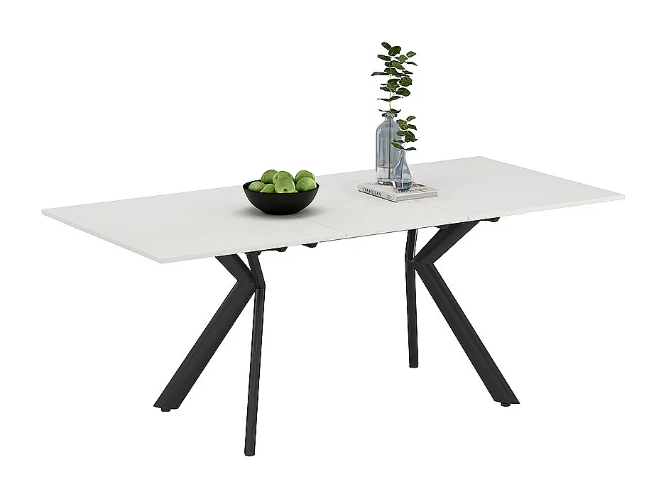 Table de salle à manger blanc/noir 140x90x76 trill