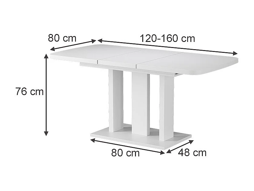 Esstisch weiß 120x80x77.3 fenaro