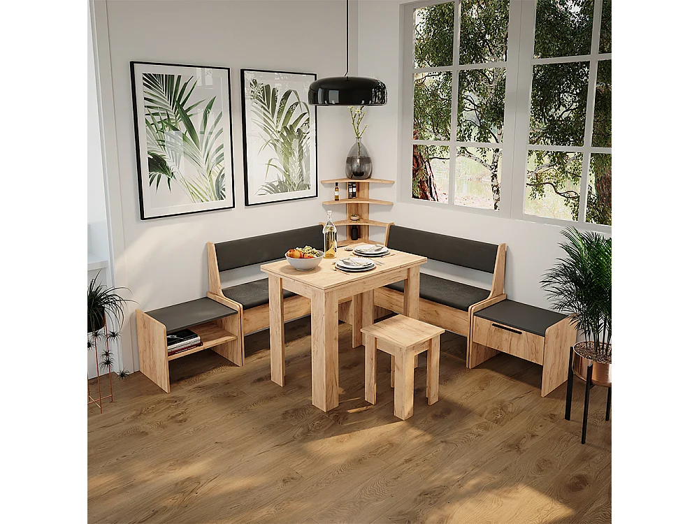 Estante de esquina roble arena 43.5x43.5x37 roman