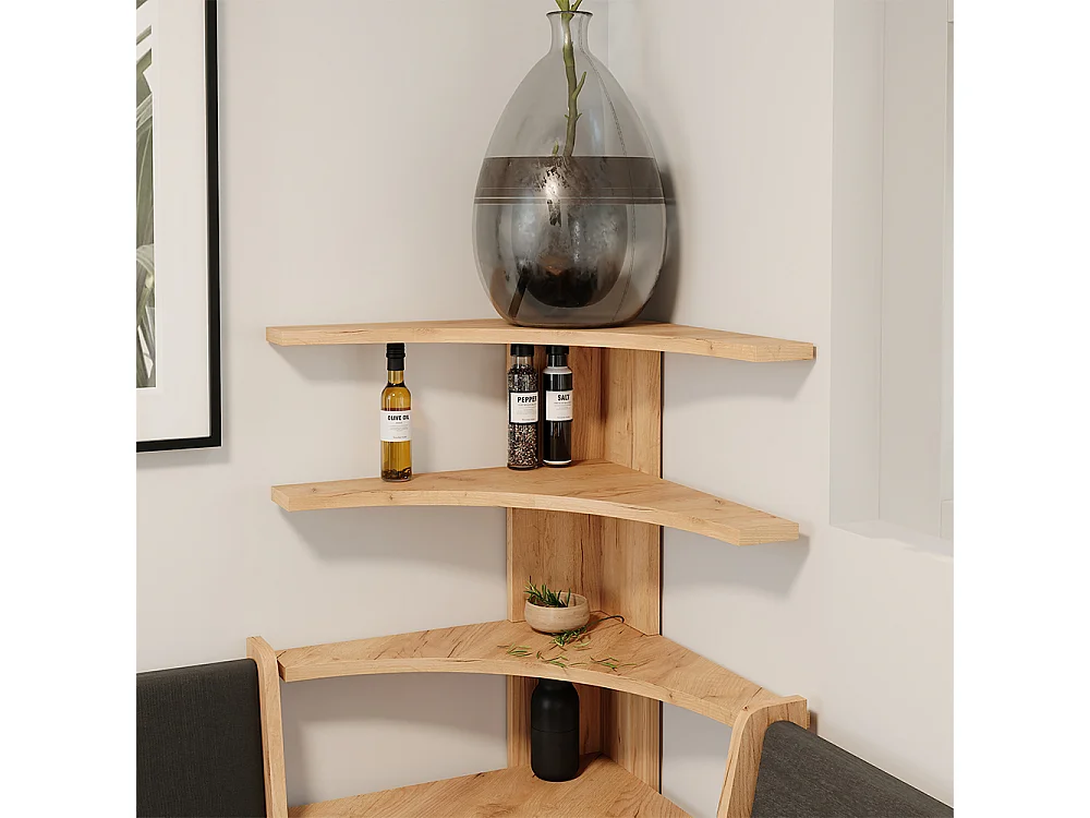 Corner shelf sand oak 43.5x43.5x37 roman