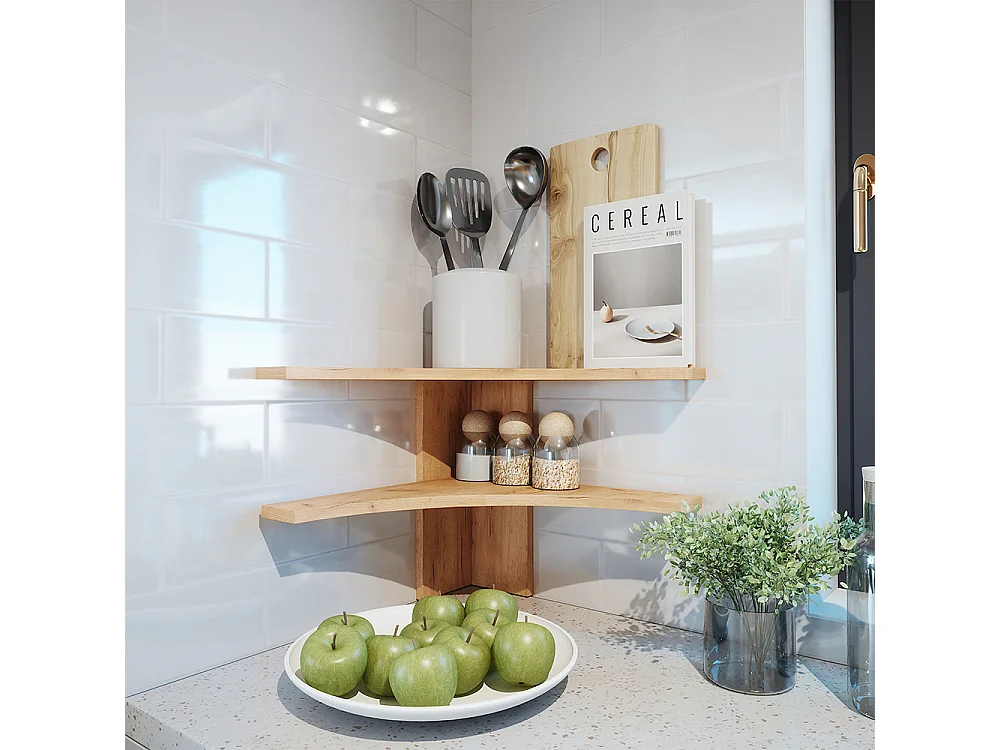 Corner shelf sand oak 43.5x43.5x37 roman