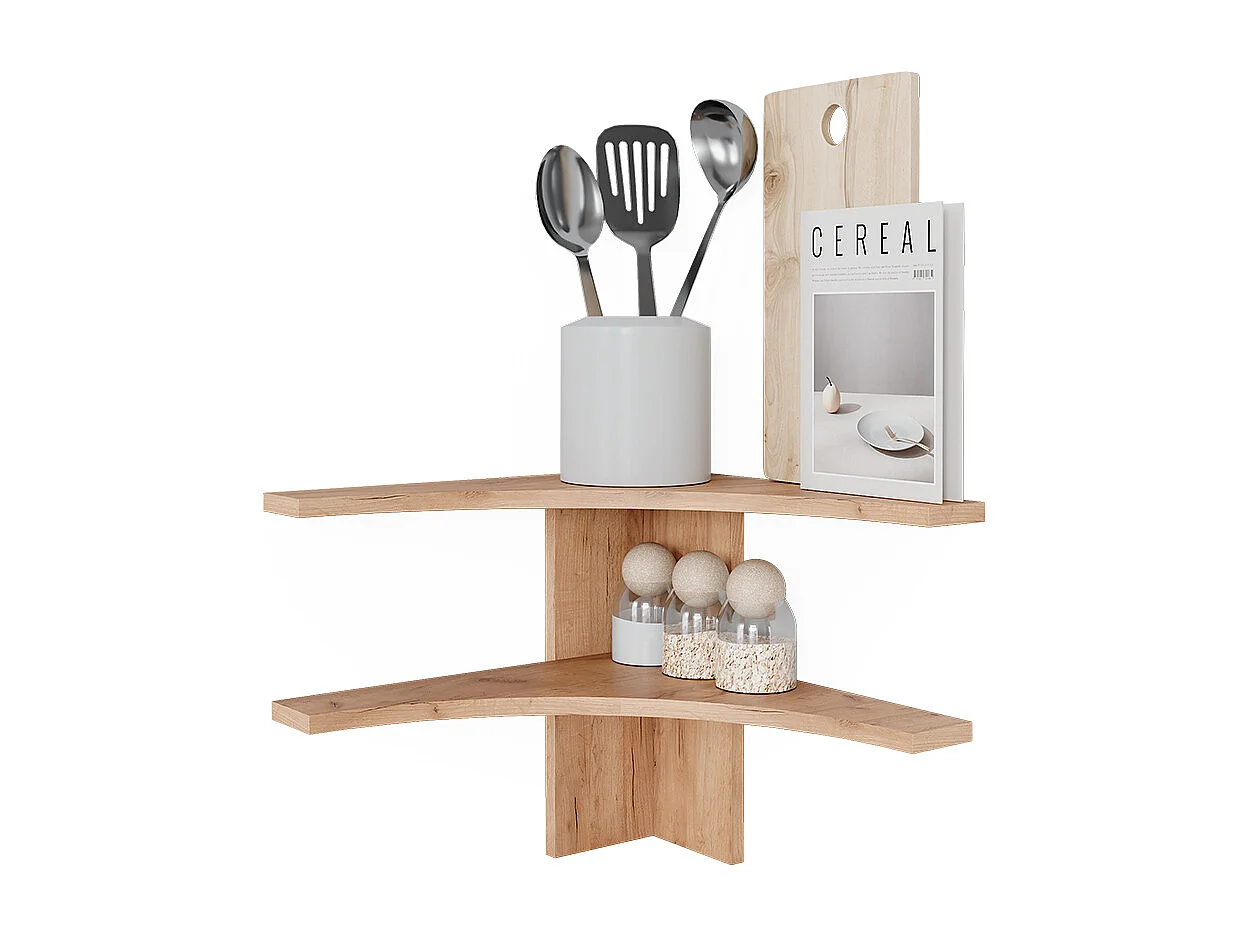 Corner shelf sand oak 43.5x43.5x37 roman