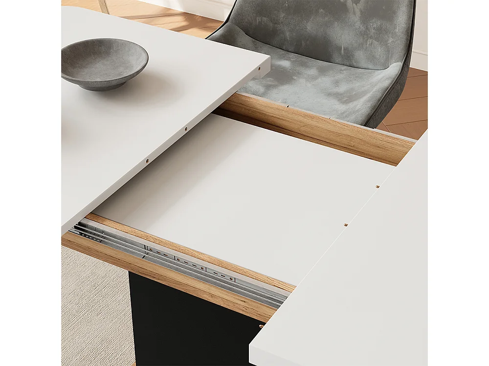 Table de salle à manger chêne blanc/force de lor 120x80x77.3 fenaro