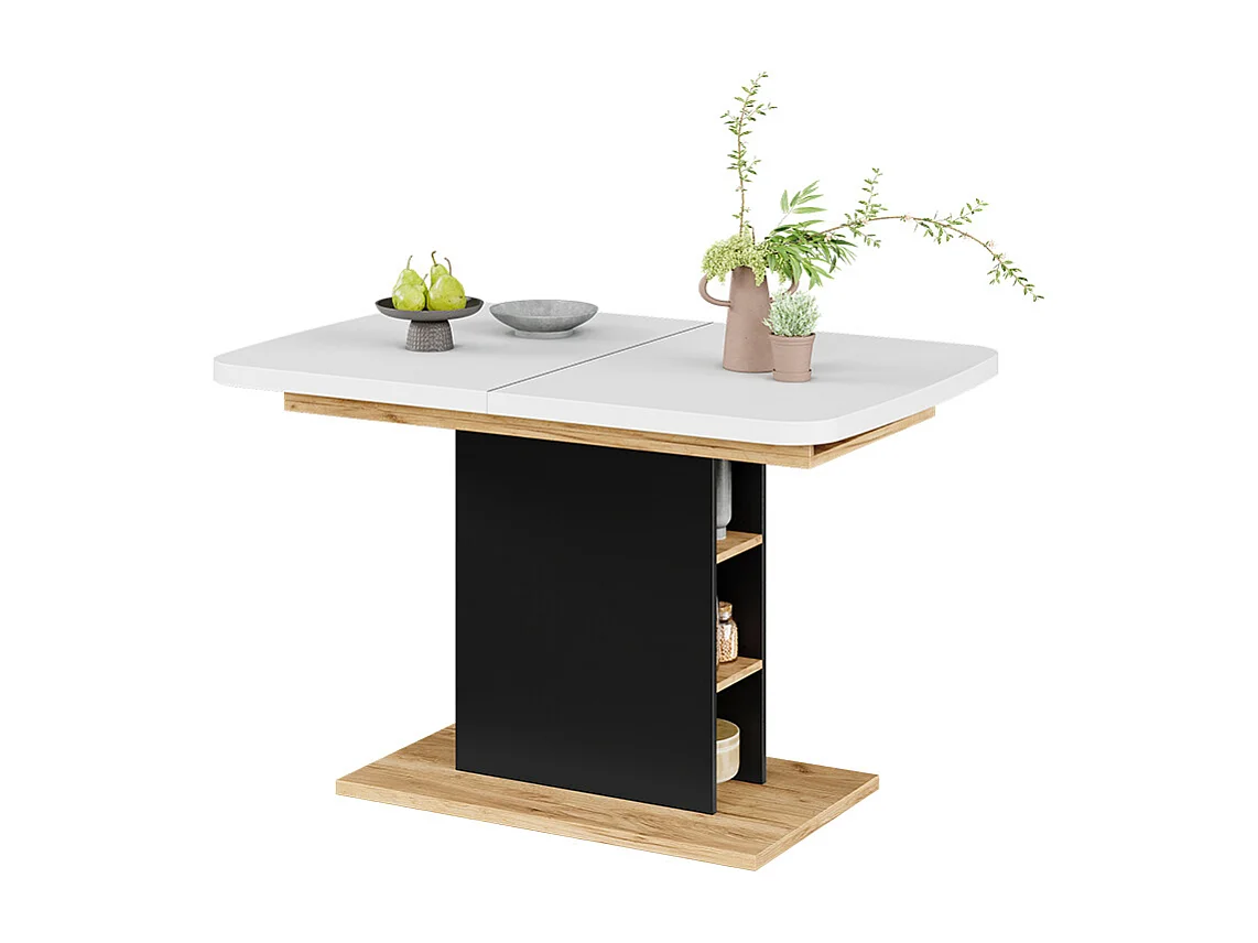 Eettafel eik wit/goud 120x80x77.3 fenaro