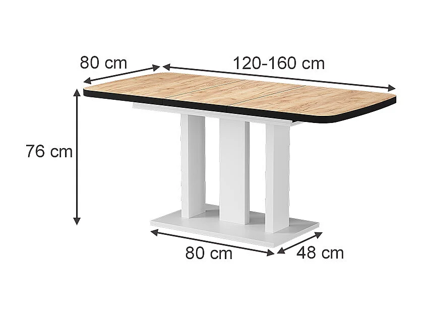 Table de salle à manger chêne doré/blanc 120x80x77.3 fenaro