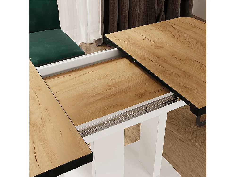 Table de salle à manger chêne doré/blanc 120x80x77.3 fenaro