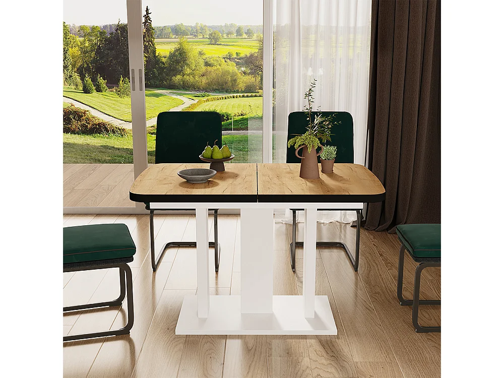 Table de salle à manger chêne doré/blanc 120x80x77.3 fenaro