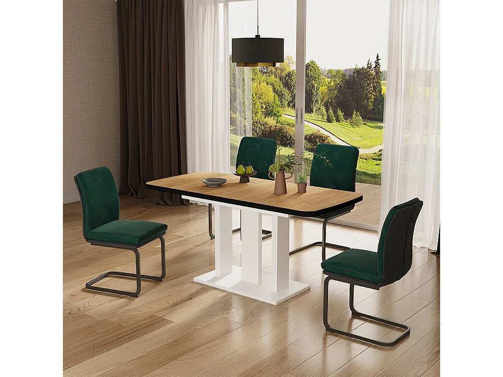 Table de salle à manger chêne doré/blanc 120x80x77.3 fenaro