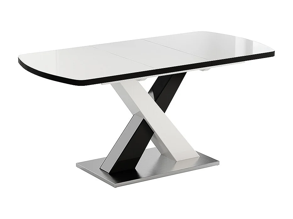 table de salle à manger noir/blanc 120x80x76 chinto