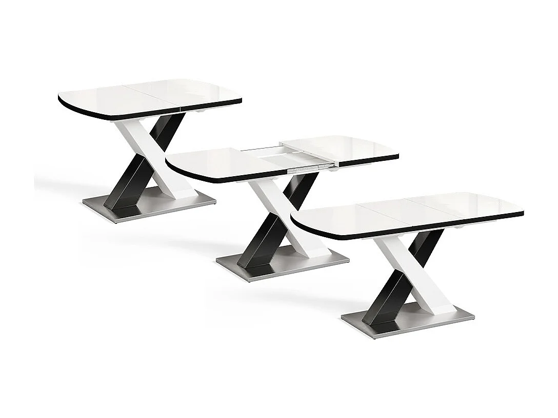 Tavolo da pranzo nero/bianco 120x80x76 chinto