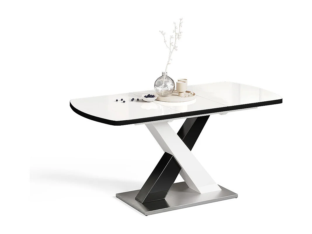 Tavolo da pranzo nero/bianco 120x80x76 chinto