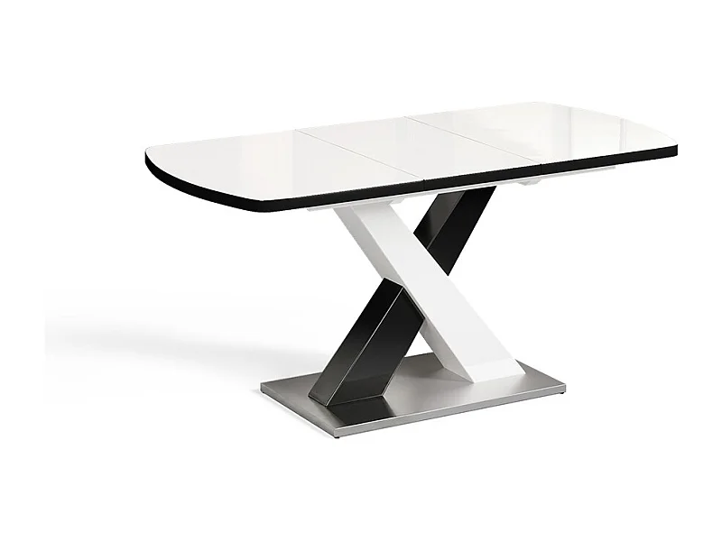 Mesa de comedor blanco/negro 120x80x76 chinto