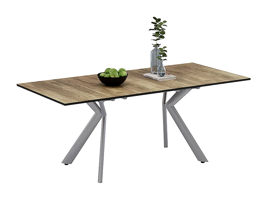 Table de salle à manger chêne rustique/gris 140x90x76 trill