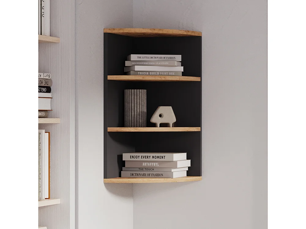 Étagère dangle anthracite/chêne doré 30x30x60 ecki