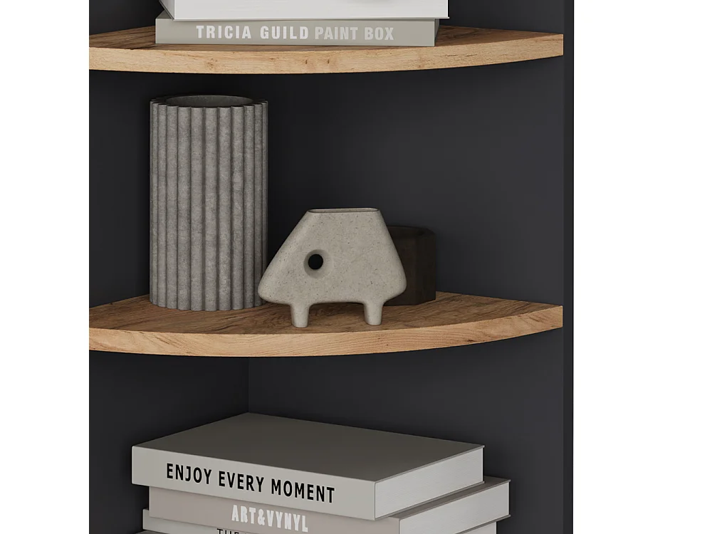Corner shelf anthracite/golden oak 30x30x60 ecki