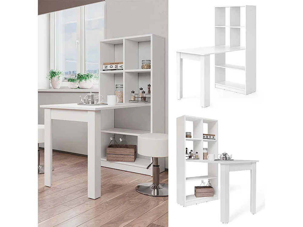 Table à manger blanc 70x122x145.6 gael