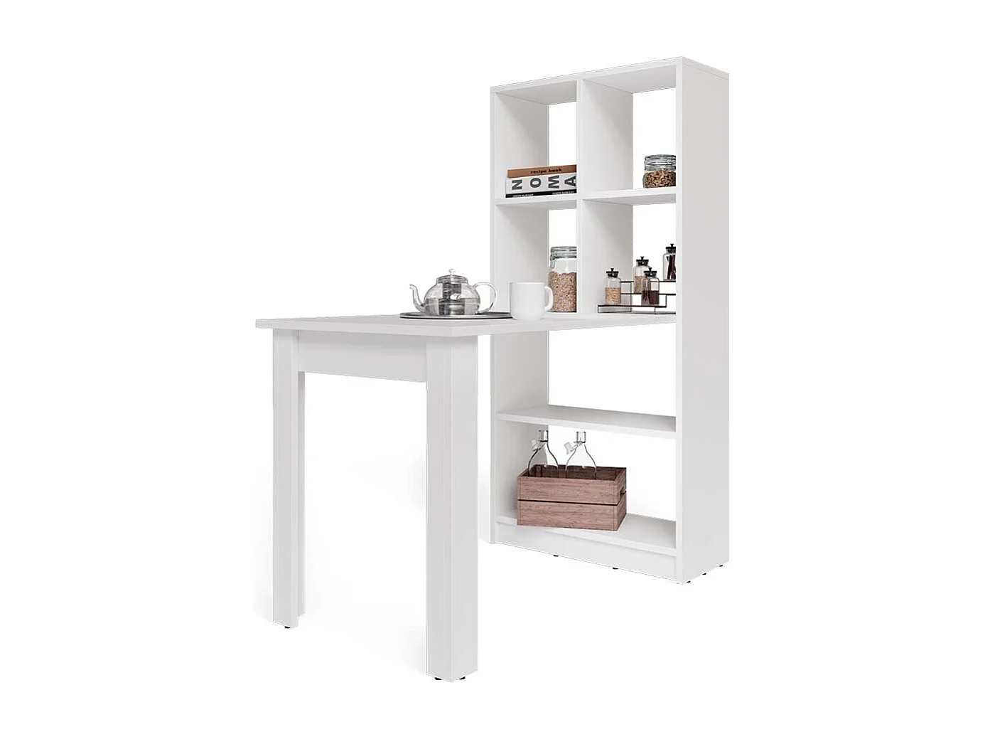 Table à manger blanc 70x122x145.6 gael