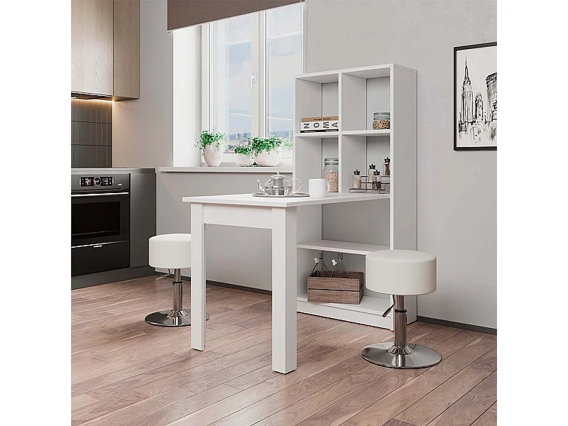 Table à manger blanc 70x122x145.6 gael