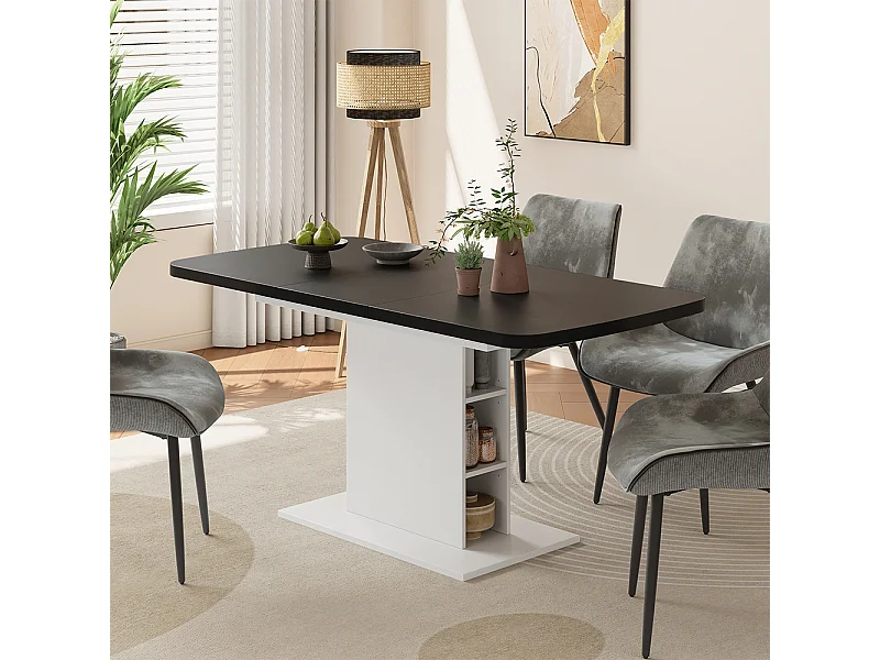 Table de salle à manger noir/blanc 120x80x77.3 fenaro