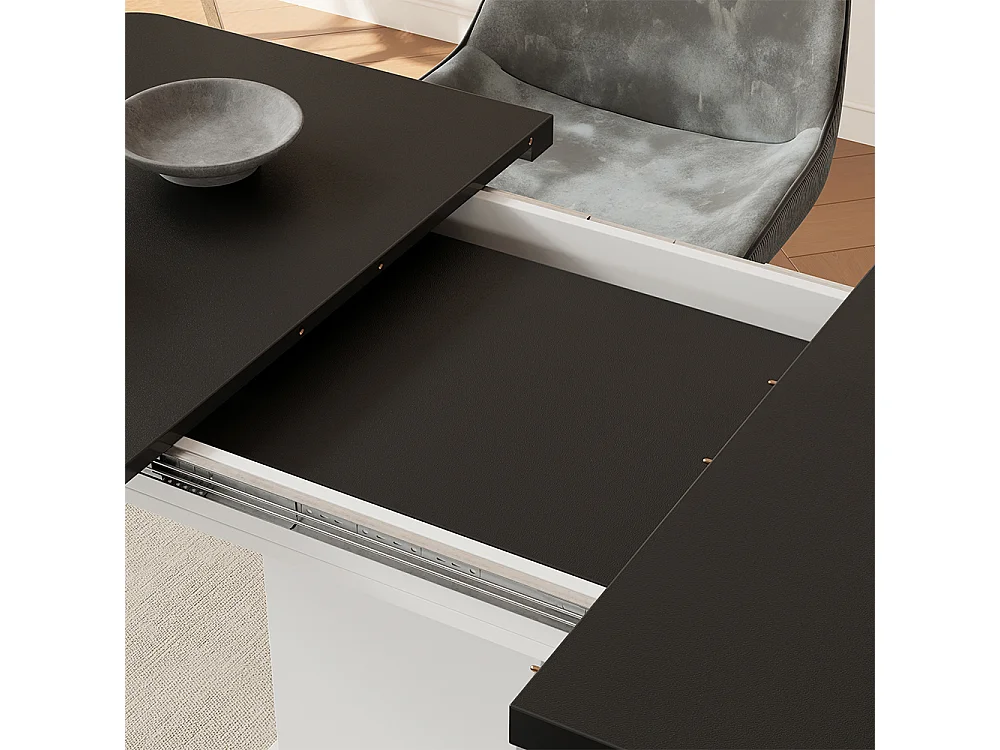 Table de salle à manger noir/blanc 120x80x77.3 fenaro