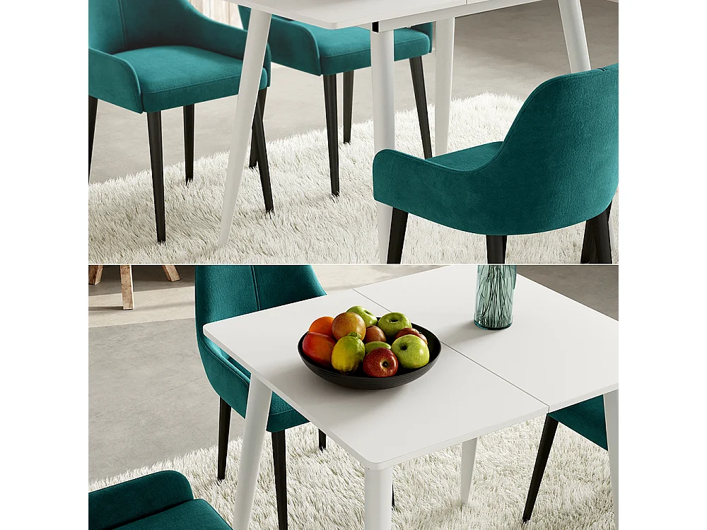 Table de salle à manger blanc 80x70x75 beaver