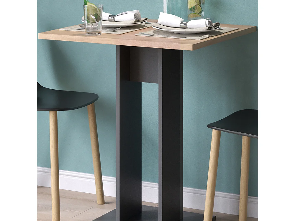 Table de salle à manger anthracite 65x65x78 repose