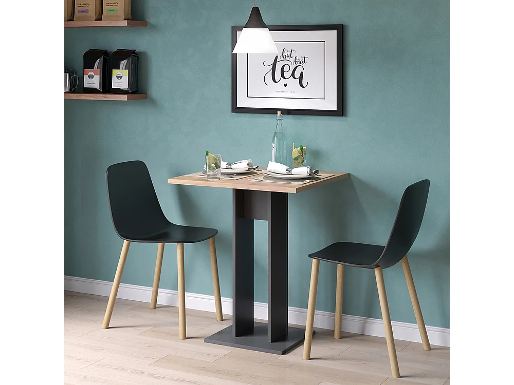 Table de salle à manger anthracite 65x65x78 repose