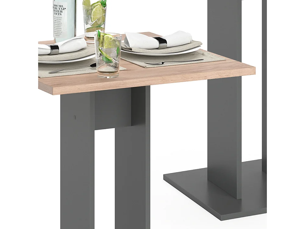 Table de salle à manger anthracite 65x65x78 repose