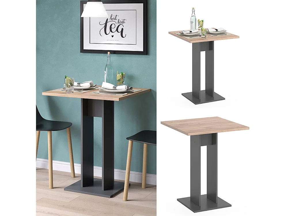 Table de salle à manger anthracite 65x65x78 repose