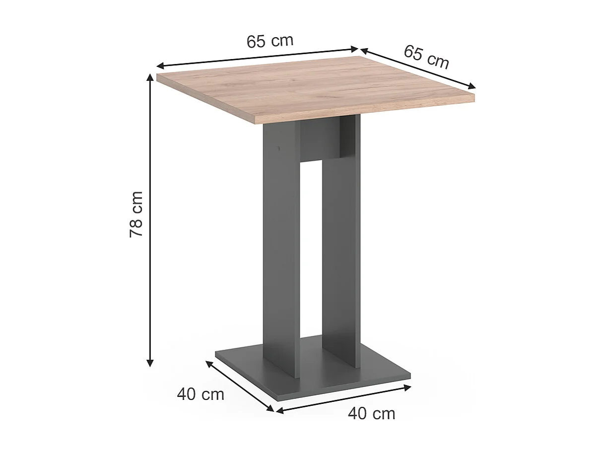 Table de salle à manger anthracite 65x65x78 repose