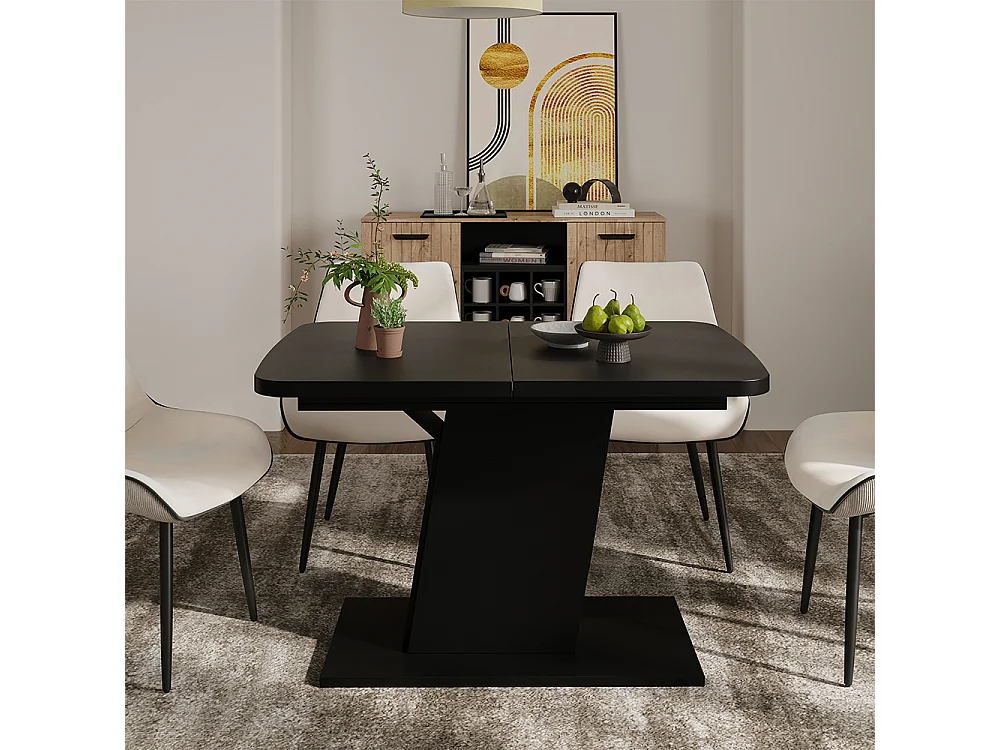 Eettafel zwart 120x80x77.3 fenaro