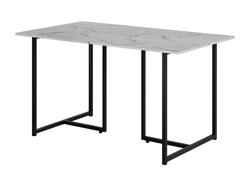 Spisebord sort/marmorhvid 140x80x75 merido