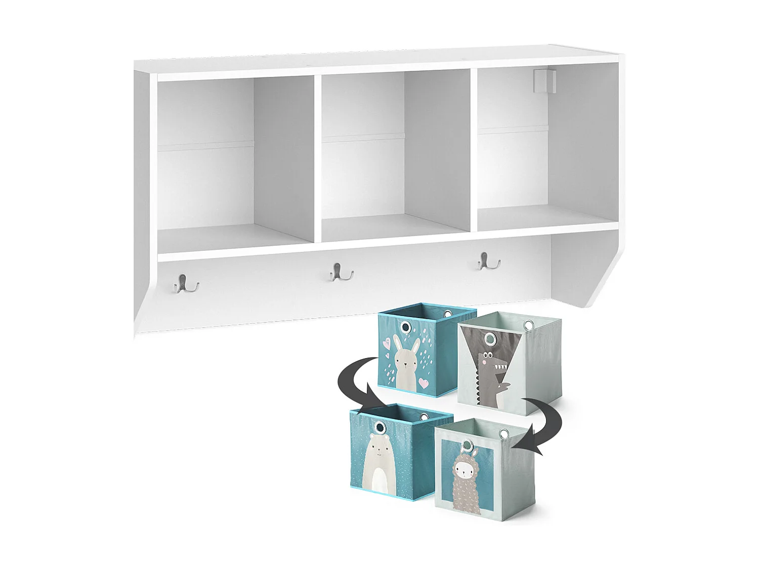 Étagère enfant blanc 31x107.2x56 luigi