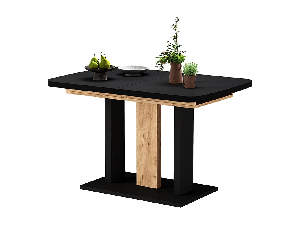 Table de salle à manger chêne noir/force de lor 120x80x77.3 fenaro