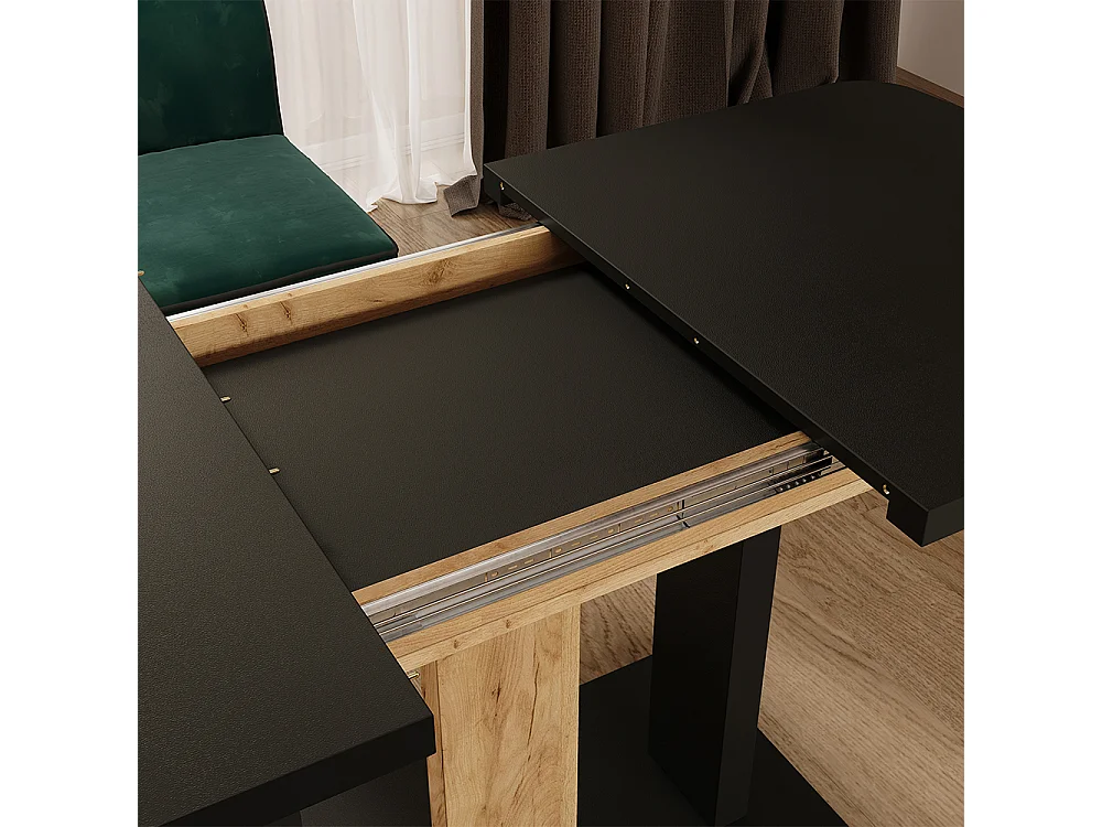 Table de salle à manger chêne noir/force de lor 120x80x77.3 fenaro