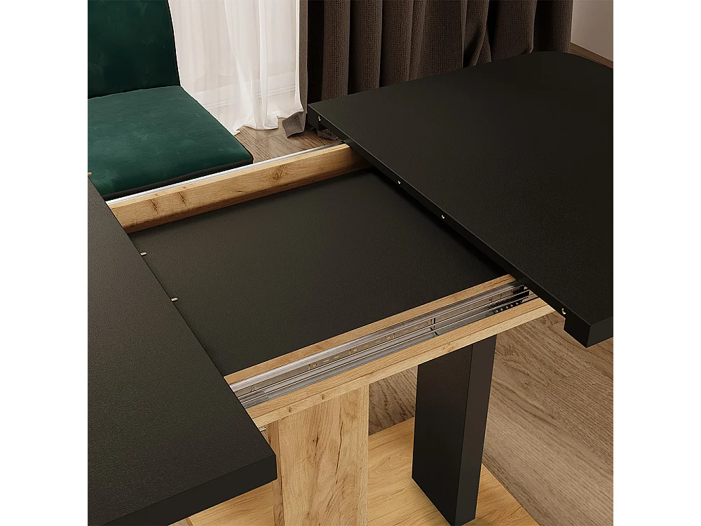 Table de salle à manger chêne noir/force de lor 120x80x77.3 fenaro