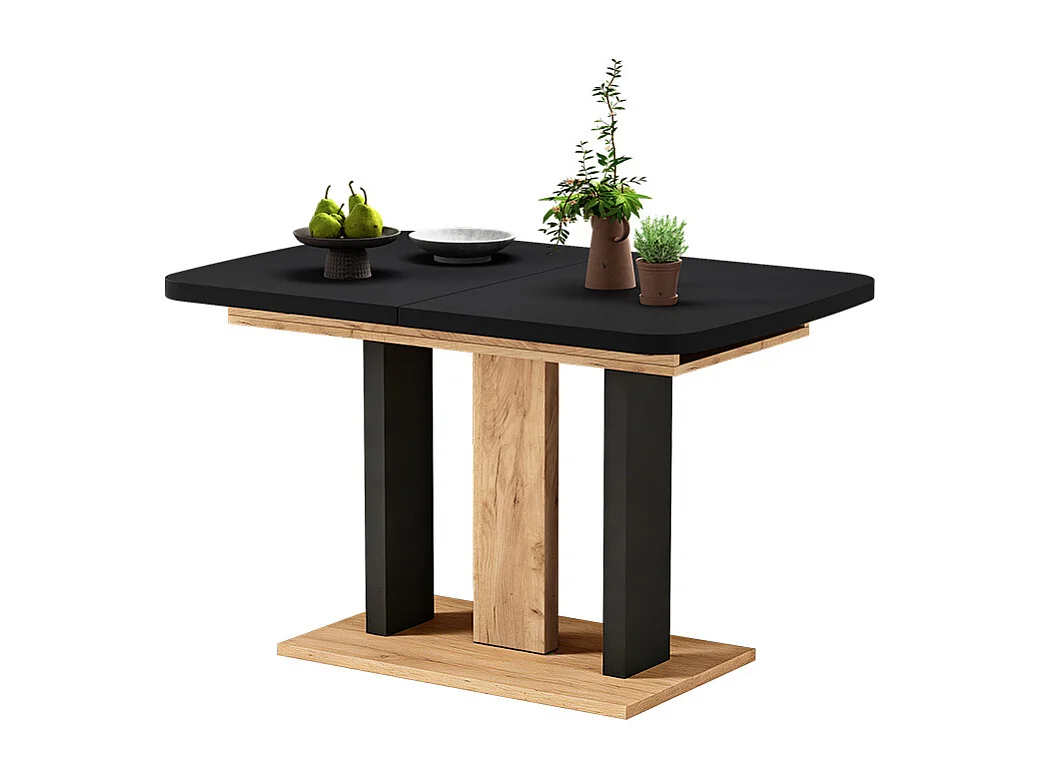 Table de salle à manger chêne noir/force de lor 120x80x77.3 fenaro